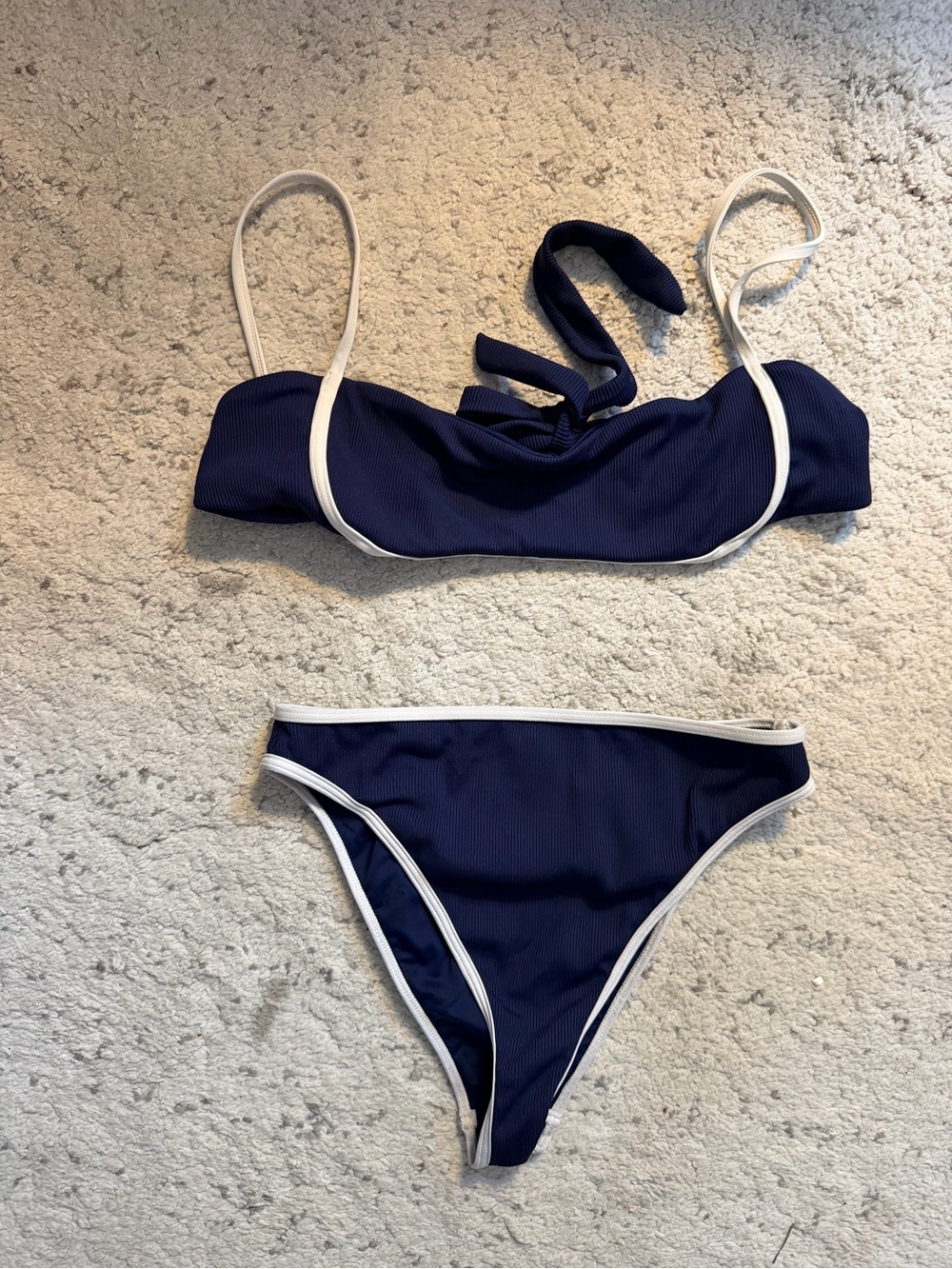 l*space Navy Blue Bikini with White Trim